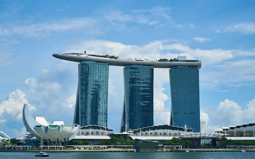 Marina Bay Sands hotel in Singapore skyline representing a leading global business and financial hub
