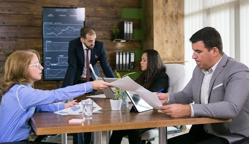 Professional people in a working environment