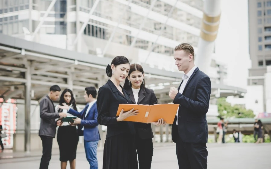 Professional having a discussion