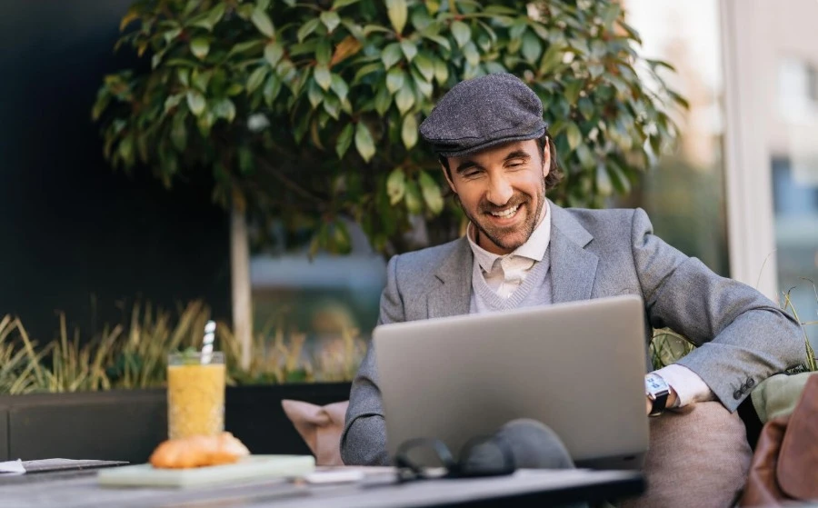 A man working on a laptop