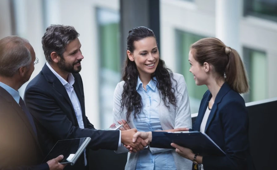 a group of business professional making their business network stronger