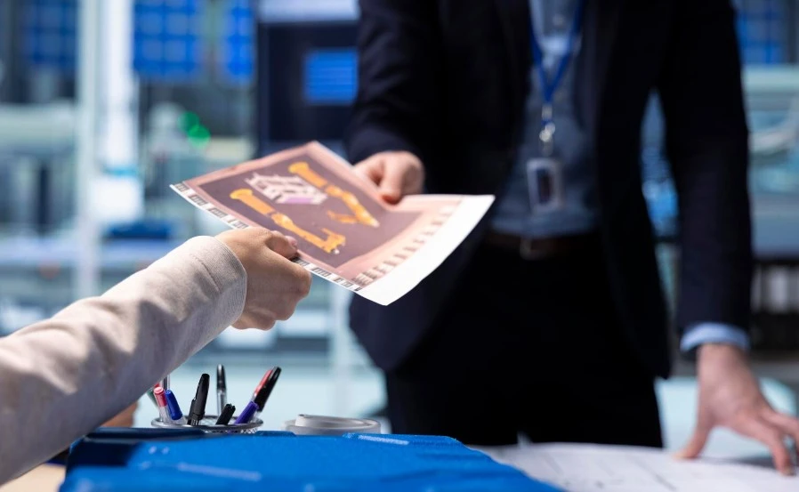 A professional providing a trading license to the other person