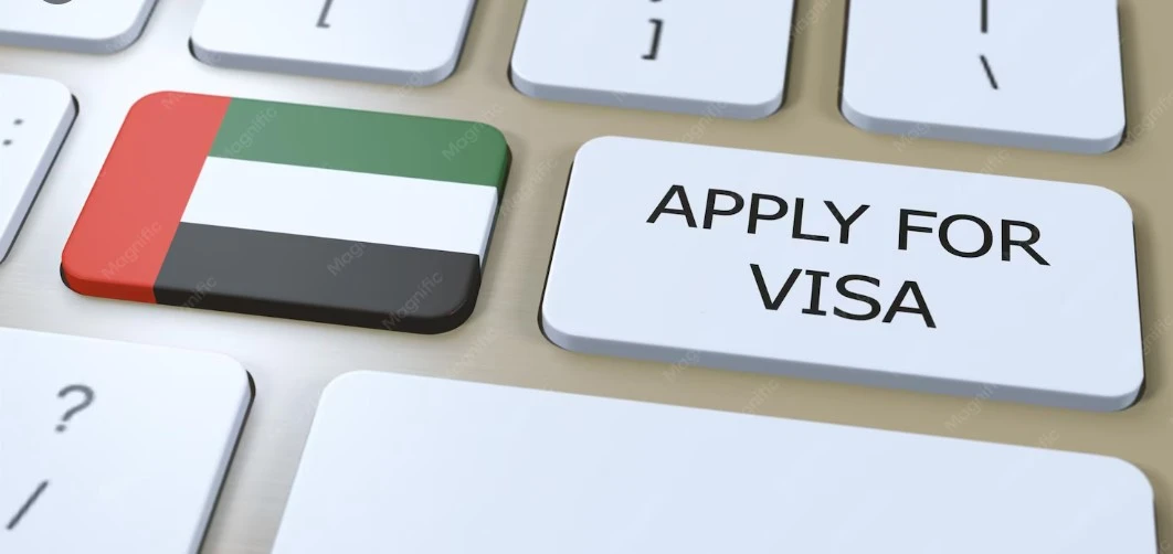 united arab emirates apply for visa concept button