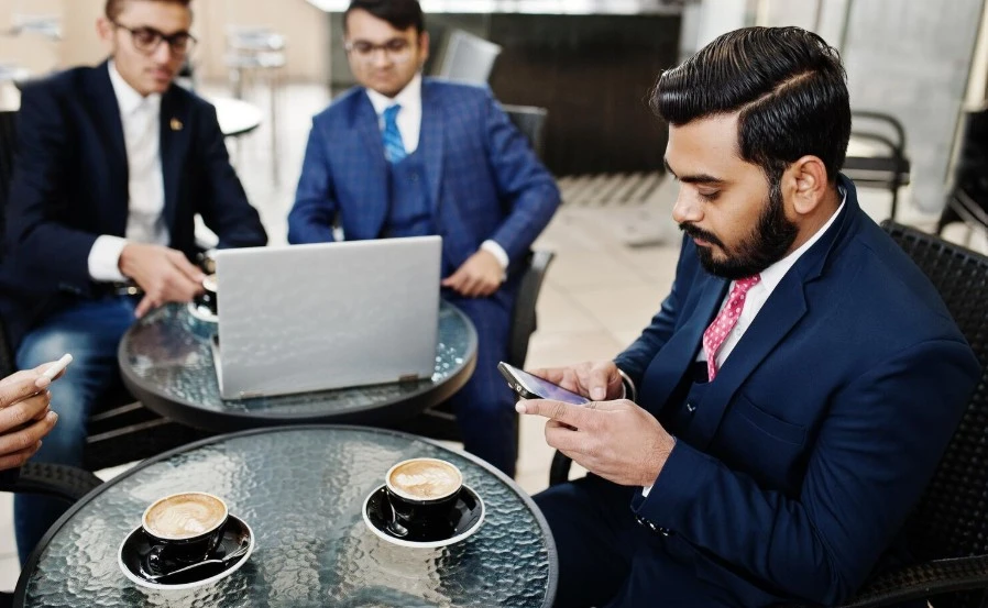 employees working at a marketing agency
