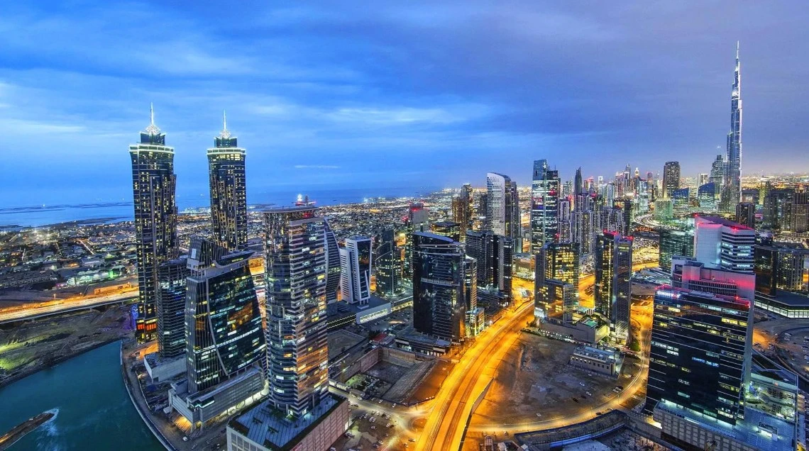 Dubai skyline and corporate district.